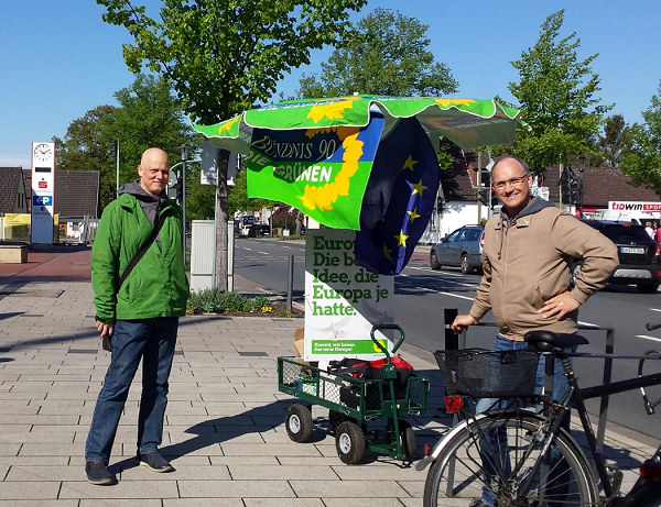 Das grüne Wahlmobil ist unterwegs