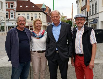 Grüne aus Oyten und Ottersberg treffen Jürgen Trittin, v.l. Hubert Dapper, Karin Labinsky-Meyer, Jürgen Trittin, Erich von Hofe